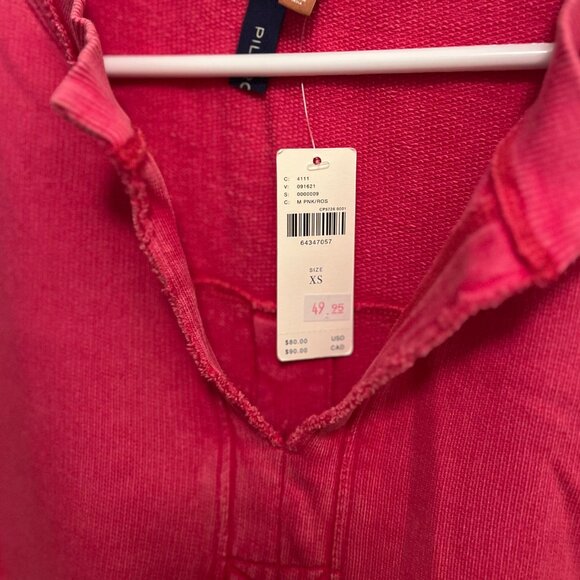 SALE!!!  Anthropoligie pilcro sweatshirt hot pink with slits SZ XS - Picture 6 of 7